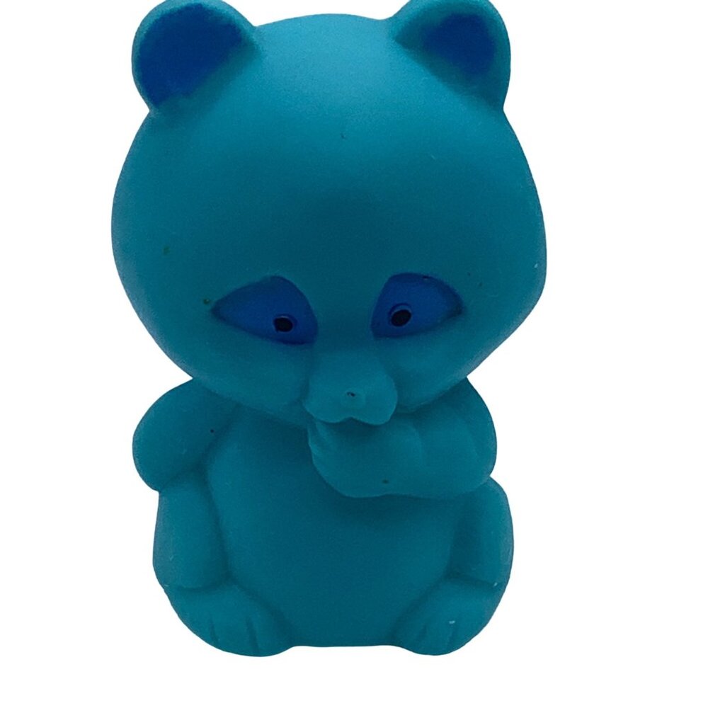 Vtg 1979 the First Years Blue Panda Rubber Toy Figure‎ 3”